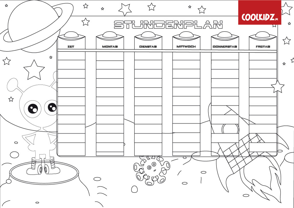 Stundenplan Zum Ausmalen Malvorlagen