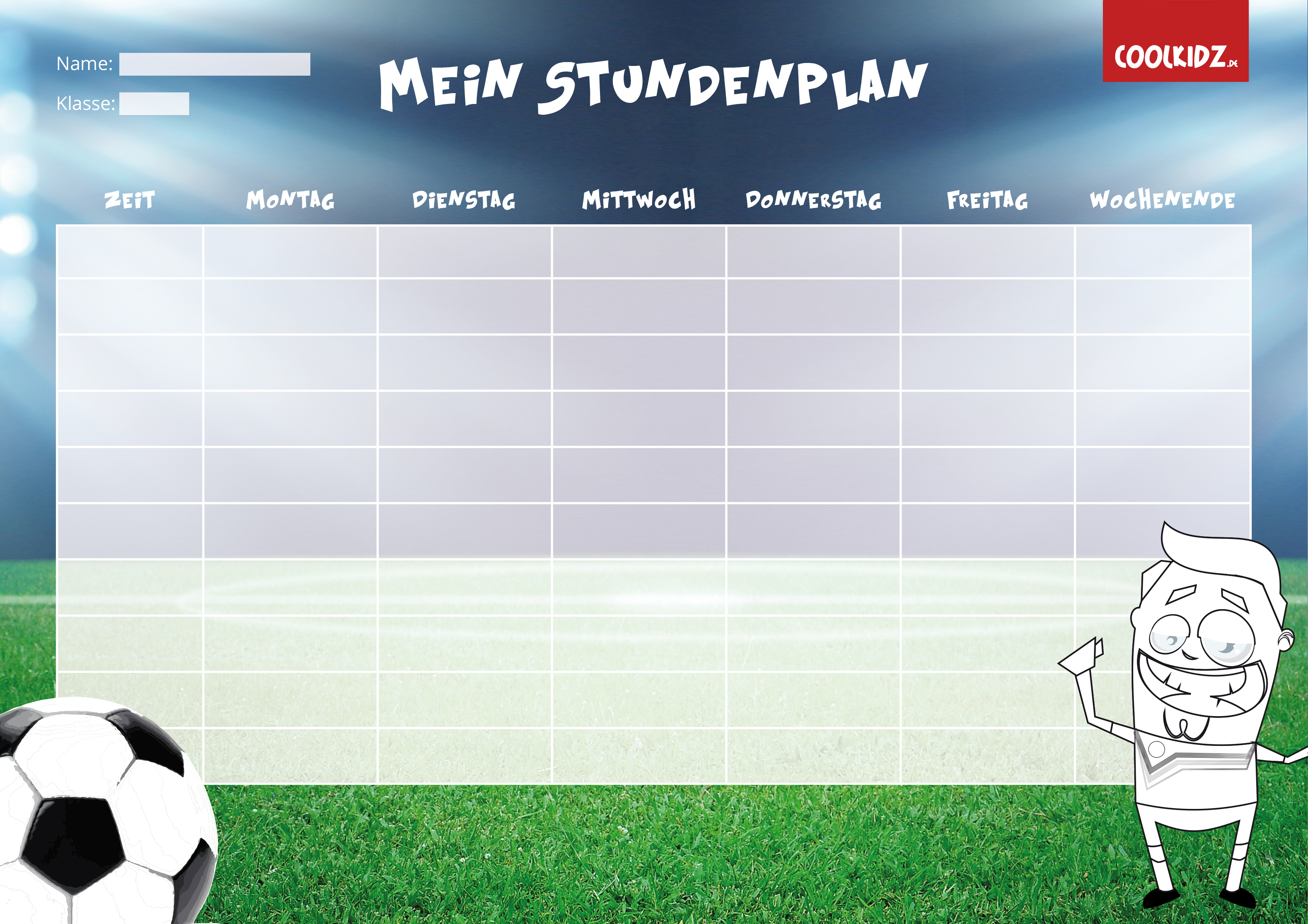 Stundenplan Zum Ausdrucken Fußball Stundenplan Zum Ausdrucken Fußball